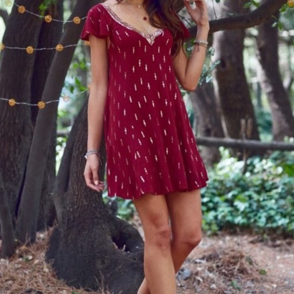 Altar’d state Red Sequin Deenie swing dress